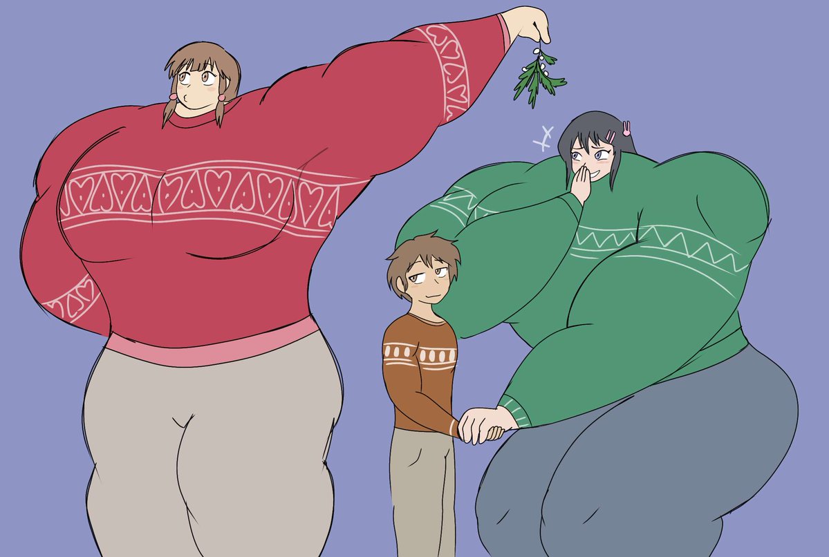 Swadluna's tweet image. Merry Christmas w/ the Mai crew, special thanks to @psynix04 🎄 👩‍❤️‍💋‍👨