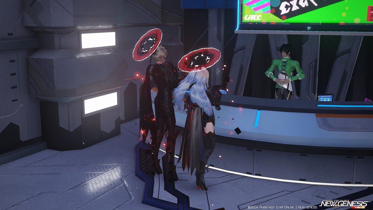 gamePSO2ngs's tweet image. 【デュエル11クリアー記念】
ヴァルナ＆シバ
(ハイエネミーリング装着)

「まずはアイテムトレーダー、
いつまでククロだのなんだののラインナップのままなのです？
このまま更新しないつもりなら、貴方から終わらせましょうか」

#PSO2_SS #PSO2NGS_SS
#PSO2_NGS_SS