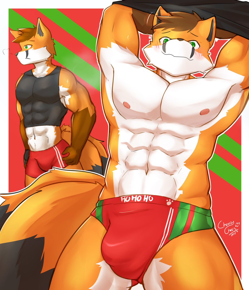 FoxFeli267's tweet image. Merry Christmas and Happy Holidays!
A repost of the Christmas art I comm’d @CheezyChezu to make!

Q-Quit looking though! You’re making me blush harder…