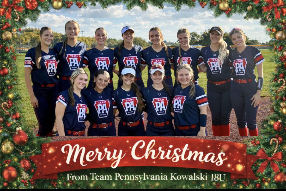 TPAKowalski's tweet photo. 🎄🥎 Merry Christmas from Team Pennsylvania Kowalski 18U!
Grateful for our team, our families, and another great season together. ❤️💙 https://t.co/A907r88KLP