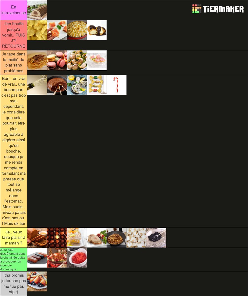 On a passés 2h à classer 25 bouffes de noël et voici le résultat final !
Vous en pensez quoi ?

(<a href="/_Ithalaine_/">🦀 Ithalaine 🦀</a> me frappe pas s'il te plait)