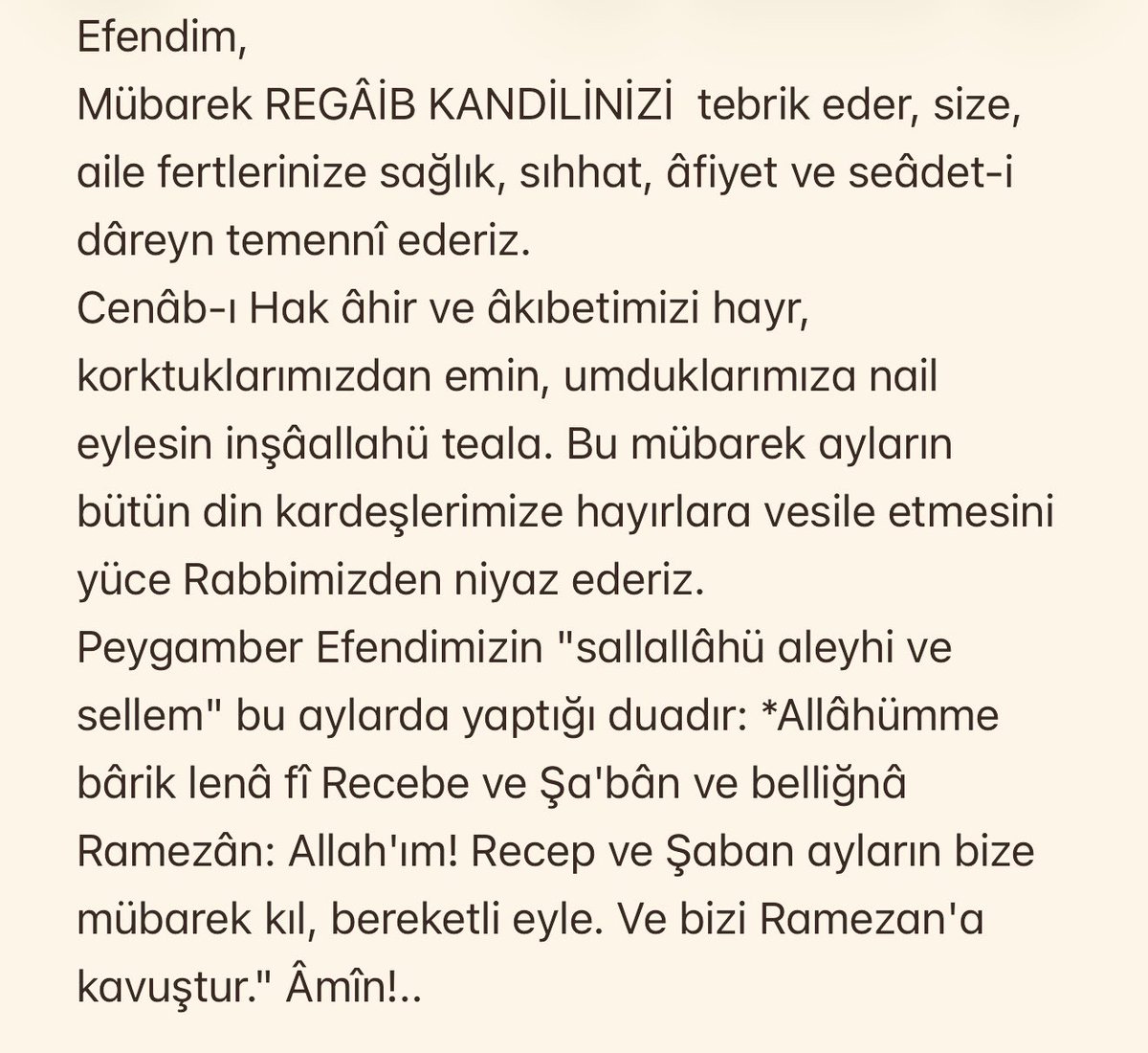 Dua eder dua talep ederim.