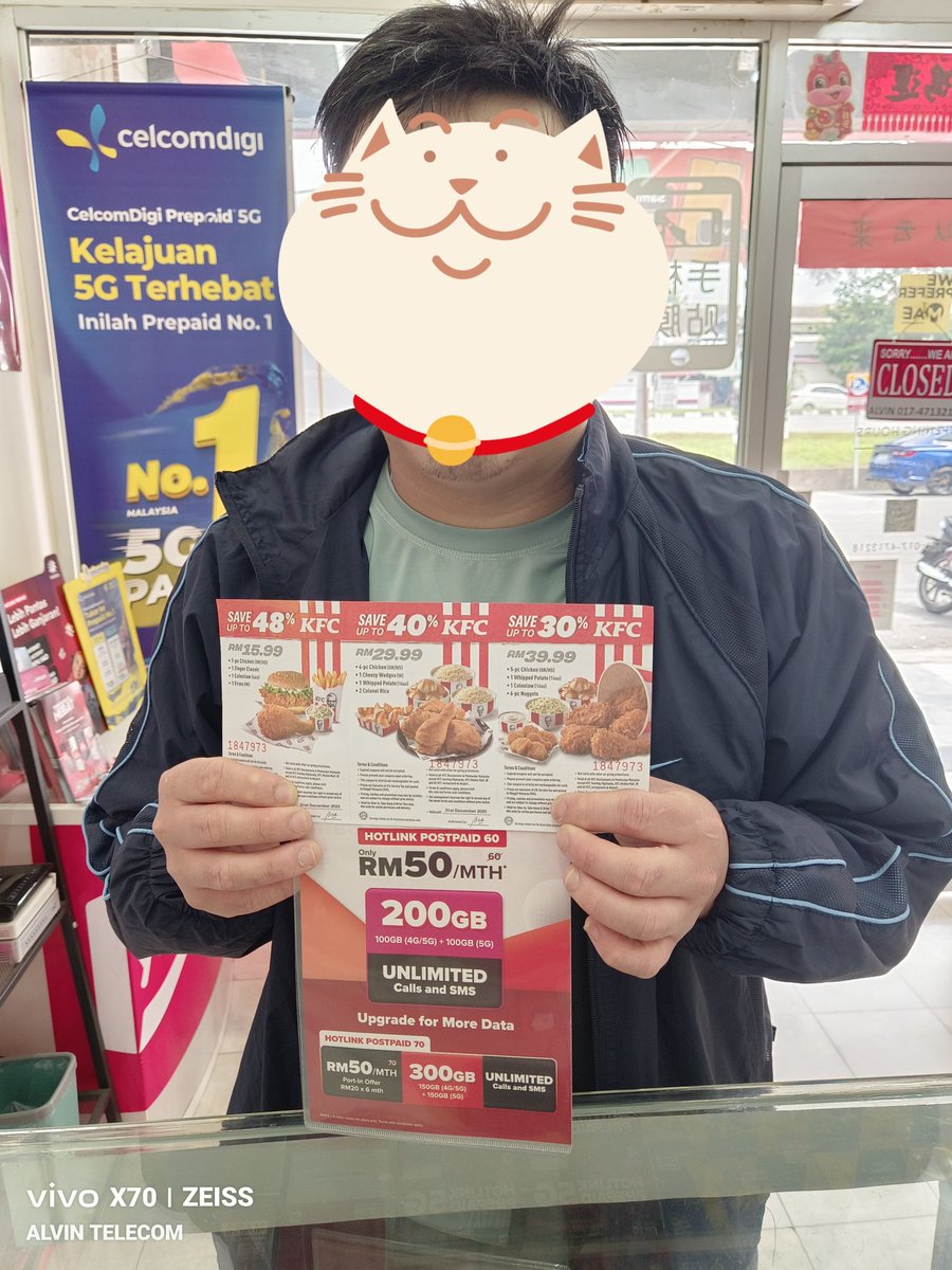 alvintelecom's tweet photo. Terima Kasih sokong daftar Hotlink postpaid 70 dapat 300GB high speed data dan dapat offer sebanyak RM120
https://t.co/NsxUTa8iVi

#alvintelecom #ipoh #bercham https://t.co/CT3LsFXUSn