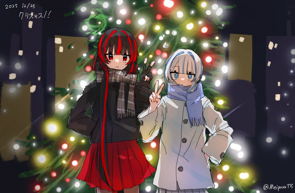 Meipuru115's tweet photo. メリークリスマス！②
#Christmas #���ラスト #MerryChristmas2025 #創作 https://t.co/ai3YCn8sZJ