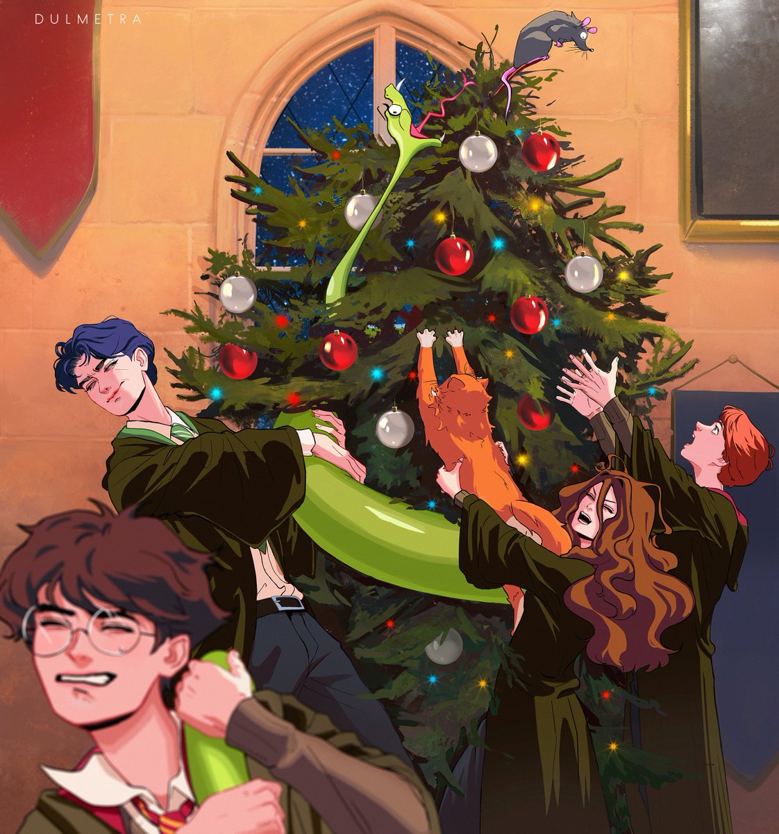 dulmetra's tweet image. Merry Christmas, fandom! Wishing you joy, peace, and all the comfort Peter Pettigrew is desperately missing in my art!🐀🎄✨

#tomriddle #tmr #harrypotter #AU #HermioneGranger #Ronweasley #Nagini #myau