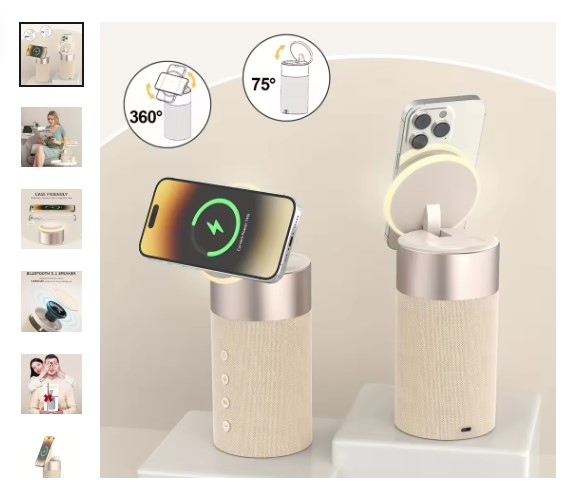 LisaFashionFit's tweet image. 🔋 4-in-1 Magnetic Wireless Charger + Bluetooth Speaker
Night light | Fast charging | Works with iPhone, Xiaomi, Huawei, Samsung &amp;amp; AirPods ✨

Perfect gift idea 🎁
Get it here - alli.pub/7b78lv

#WirelessCharger #BluetoothSpeaker 
#TechGadgets 
#FastCharging #GiftIdeas