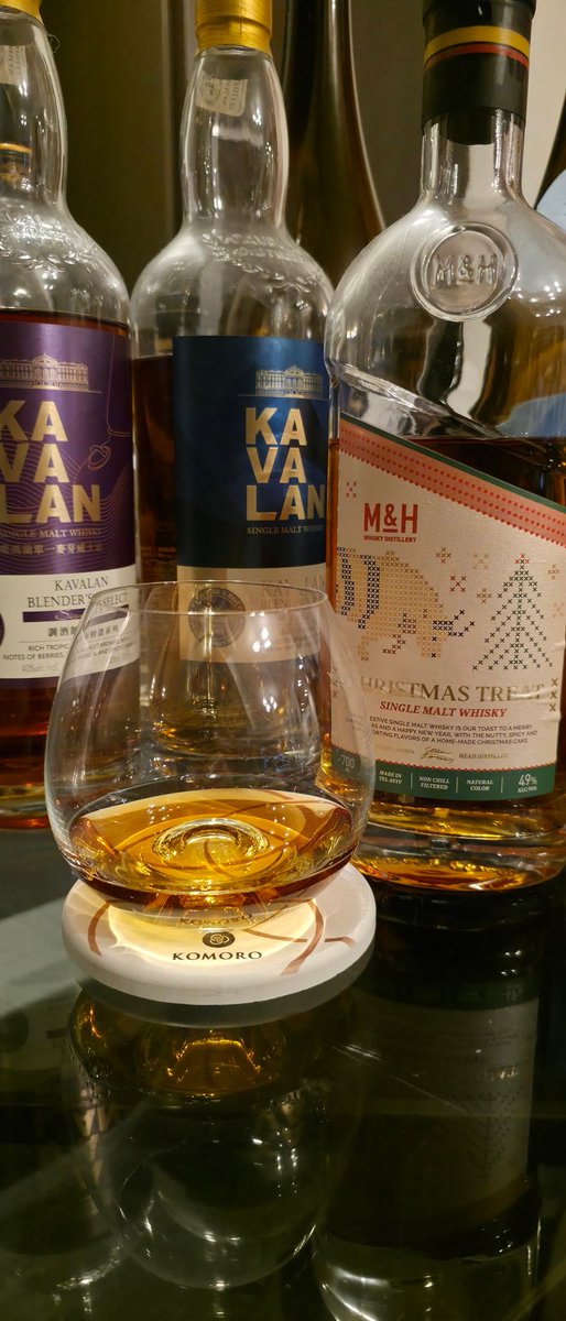 Sake_Meat_Tesla's tweet photo. クリスマスなので🎄

毎年恒例M&amp;H Christmas Treat

M&amp;Hらしくイスラエルのワイン樽を使ったSTR樽、バーボン樽とシェリー樽のバッティングでフルーティーでまるでクリスマスケーキのようなリッチな味わい

美味い！

#MandH https://t.co/loZN4Vyj9U