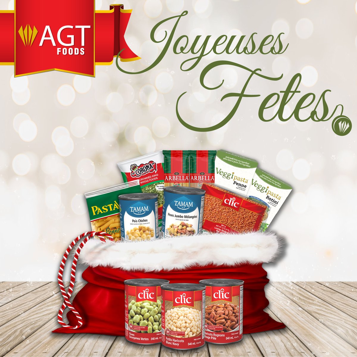 Joyeux noël! L'équipe d'AGT Foods vous souhaite de très bonnes et heureuses fêtes de fin d’année.