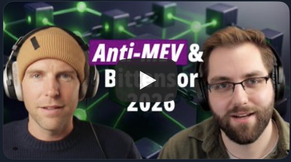 Episode 2 of Carrot and the Stick is now available! Take a listen to <a href="/Carrot_____1/">Carrot</a> and <a href="/KeithSingery/">Keith Singery</a> talk about Bittensor’s recent anti-MEV update and their thoughts on the ecosystem heading into 2026.

Link below 🔗 👇