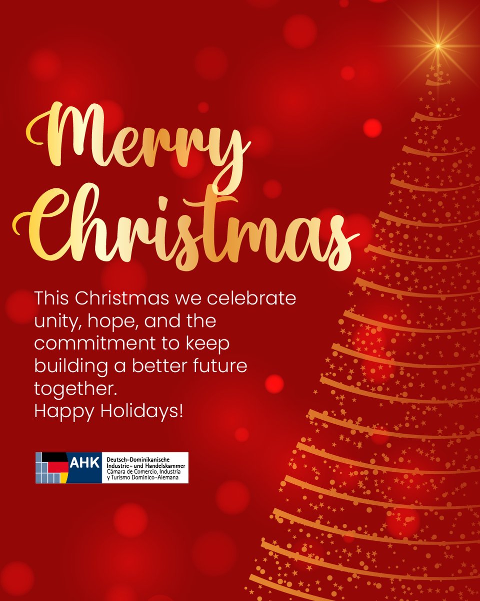 ccdarepdom's tweet photo. 🎄 Celebremos la unión esta Navidad.

En esta temporada abrazamos la esperanza, la unidad y la promesa de construir juntos un futuro más brillante. Te deseamos alegría y amor — ¡Feliz Navidad!

#FelizNavidad #HappyHolidays #SeasonOfHope #FroheWeihnachten https://t.co/ay6f70xzo4