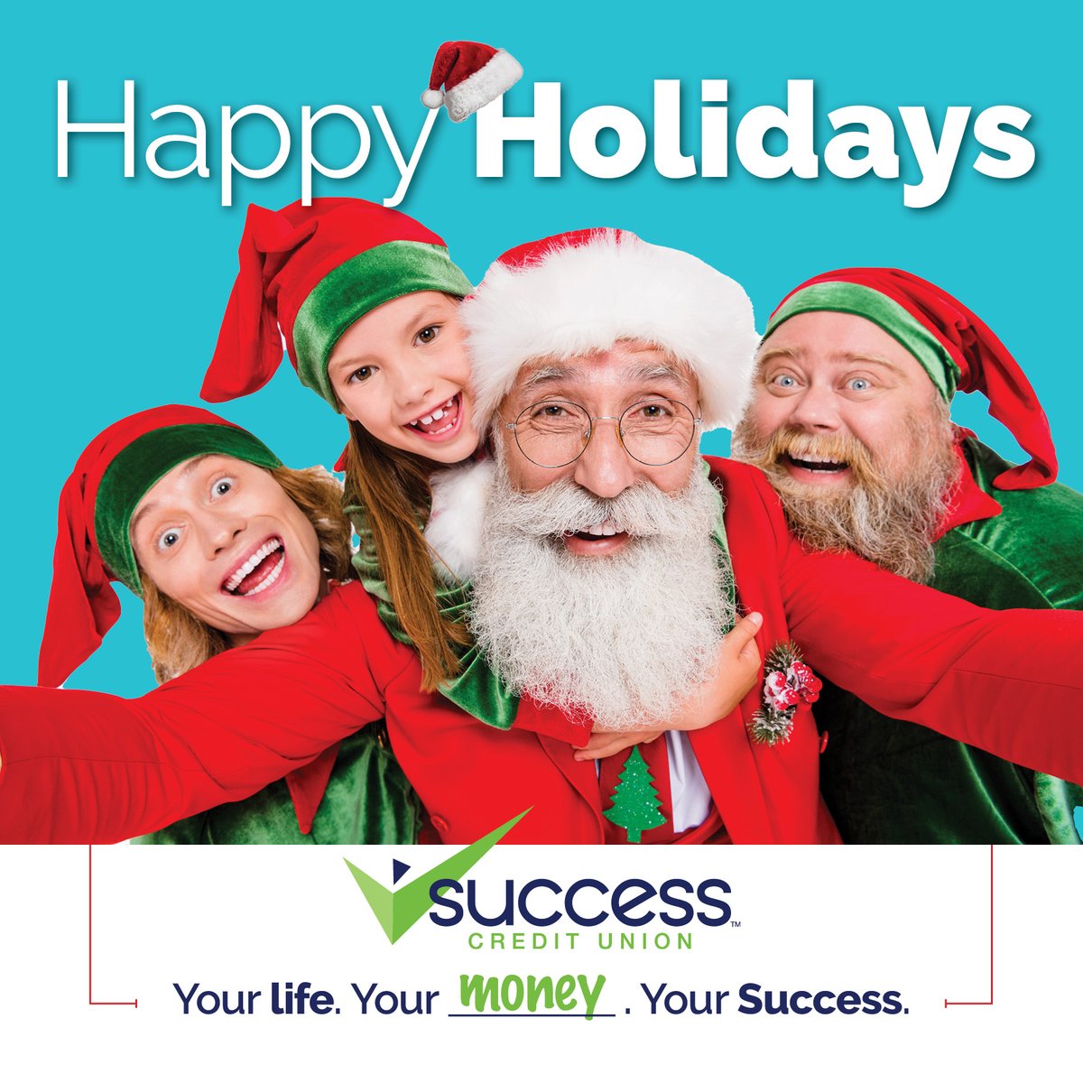 SuccessCU's tweet image. From our family to yours, Happy Holidays! 🎄🎅

We hope your season is filled with laughter, joy, and time well spent with the ones you love. Thank you for letting us be a part of your financial journey this year.

#SuccessCreditUnion #HappyHolidays #SeasonsGreetings