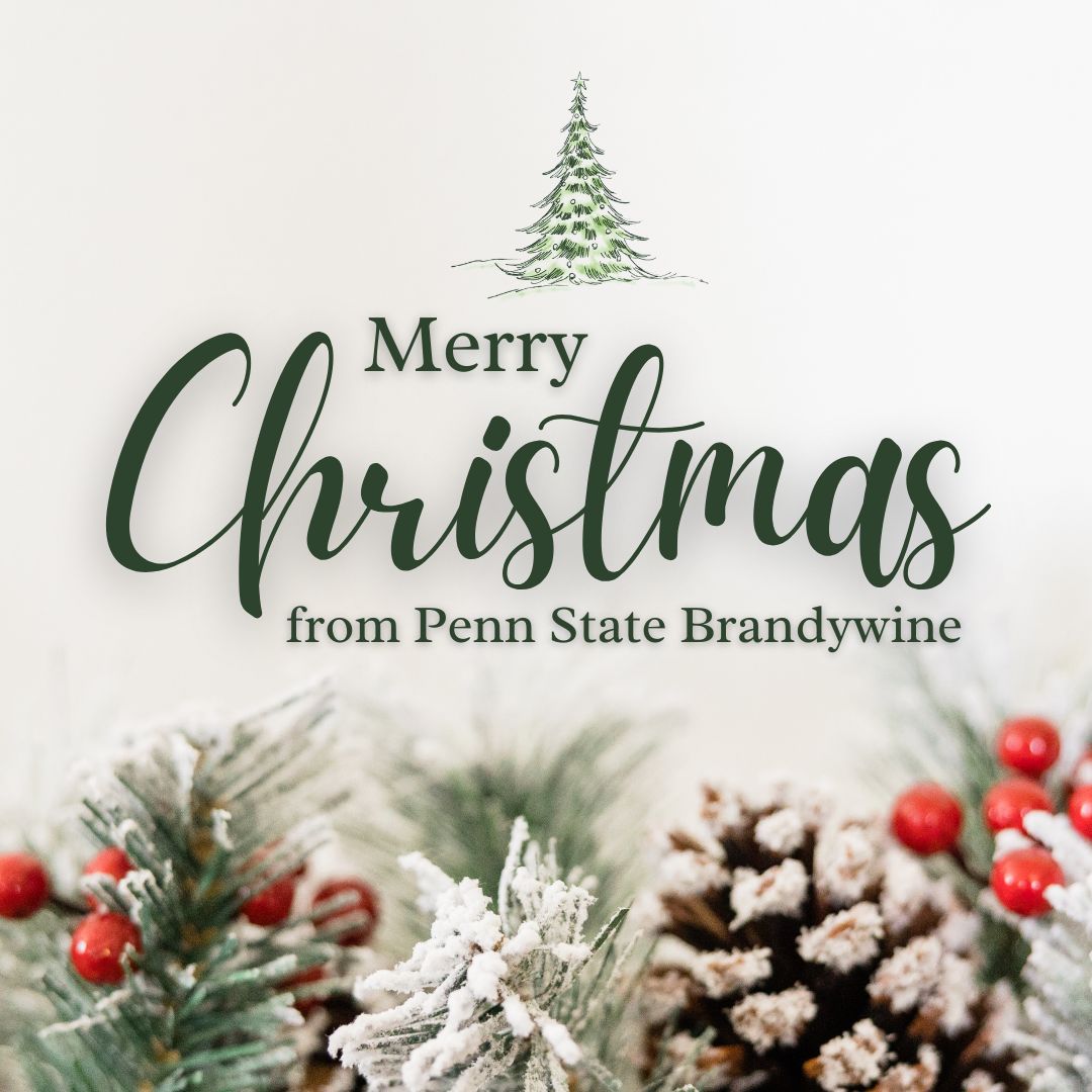 PSUBrandywine's tweet photo. Penn State Brandywine wishes a very Merry Christmas to those who celebrate! 🎄 https://t.co/6tK8NDLBbk