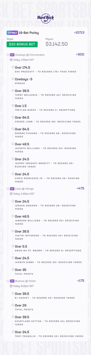 ROZgolfer23's tweet image. MERRY CHRISTMAS 🎁🎄 EVERYONE!!! Hope you are all enjoying the morning so far! 

MEGA-Variation #2

Took out the TD and the rush + rec lines and added in two game bets to take their place. 

LETS SWEEP EM ALL! 

🔗 👇