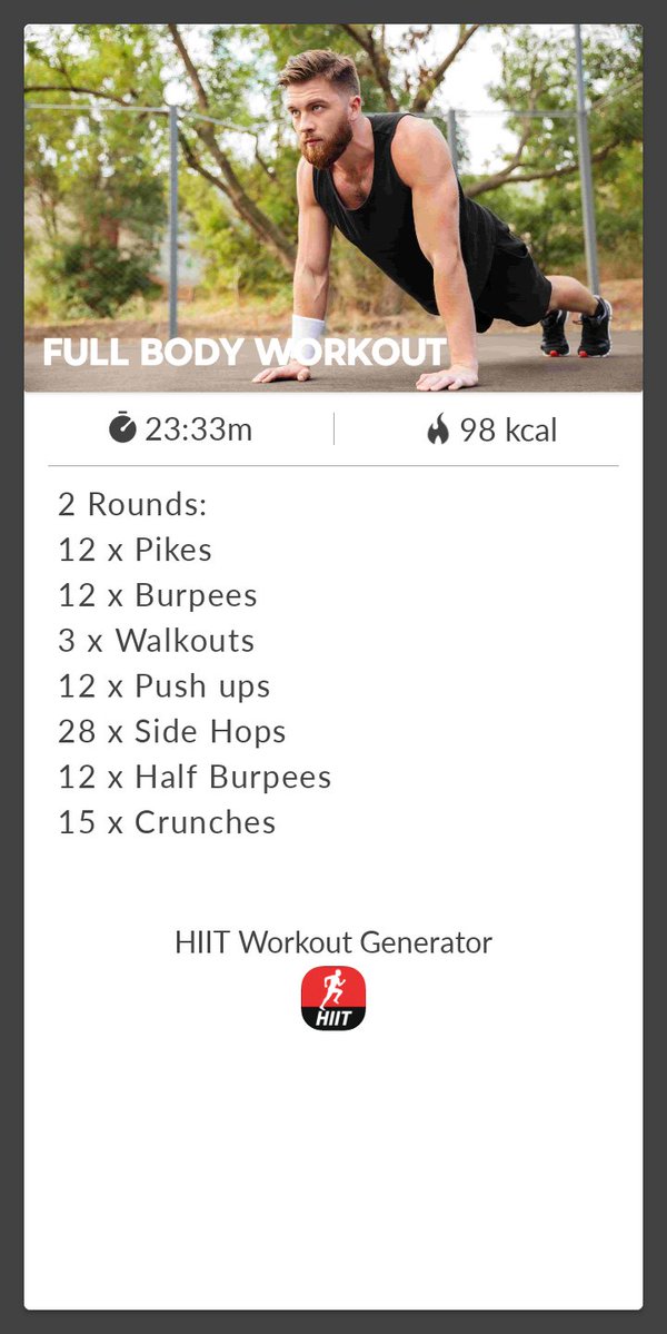 DesDrizon's tweet image. Session complete on HIIT Workout Generator 💪