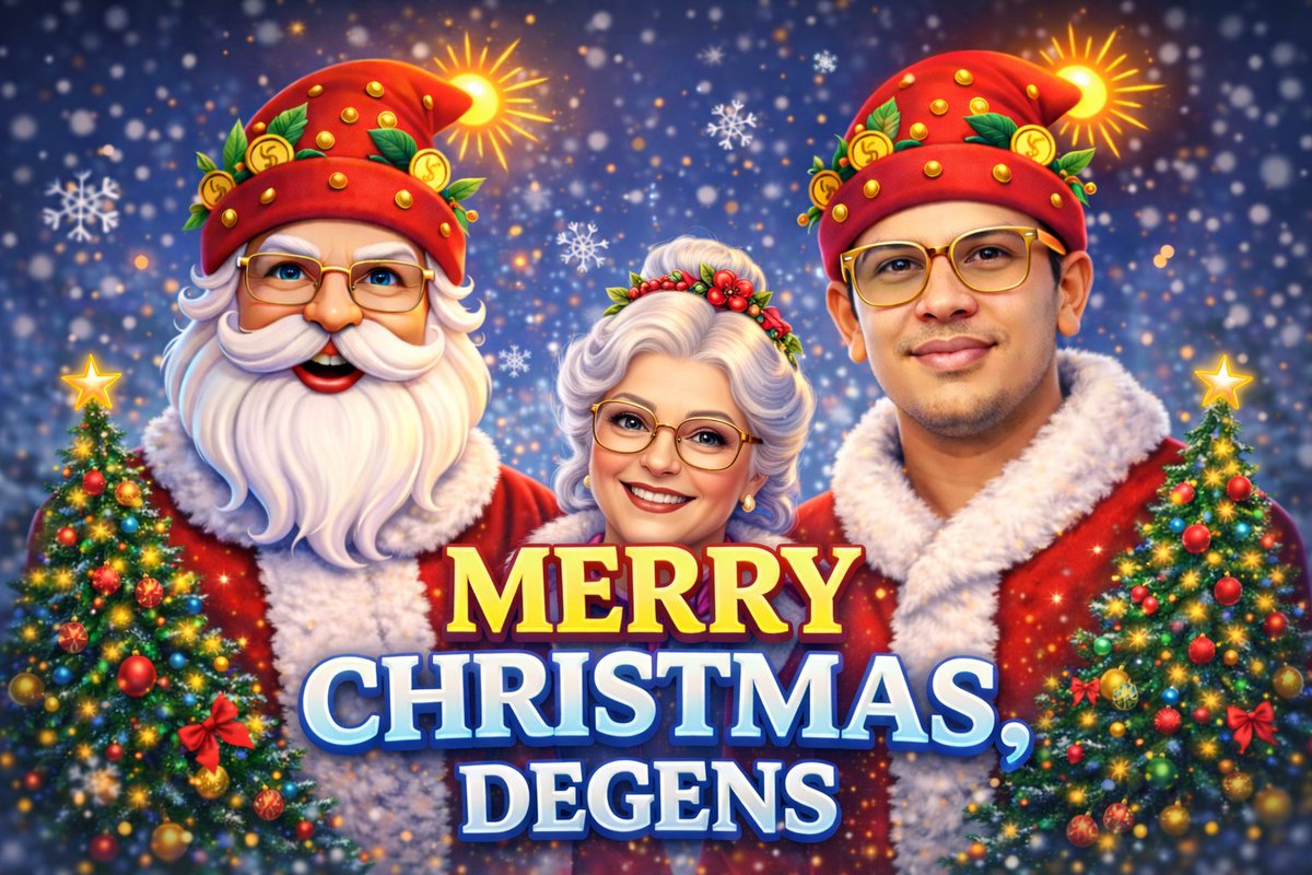 GenSex_'s tweet photo. 🎅🎁 Merry Christmas to the degens, the dreamers, and the true believers.

May Santa bless your bags and the solstice bless your timing. ✨

Stay warm. Stay early.
#MerryChristmas #CryptoTwitter #SOLST https://t.co/x6LydZmJFU