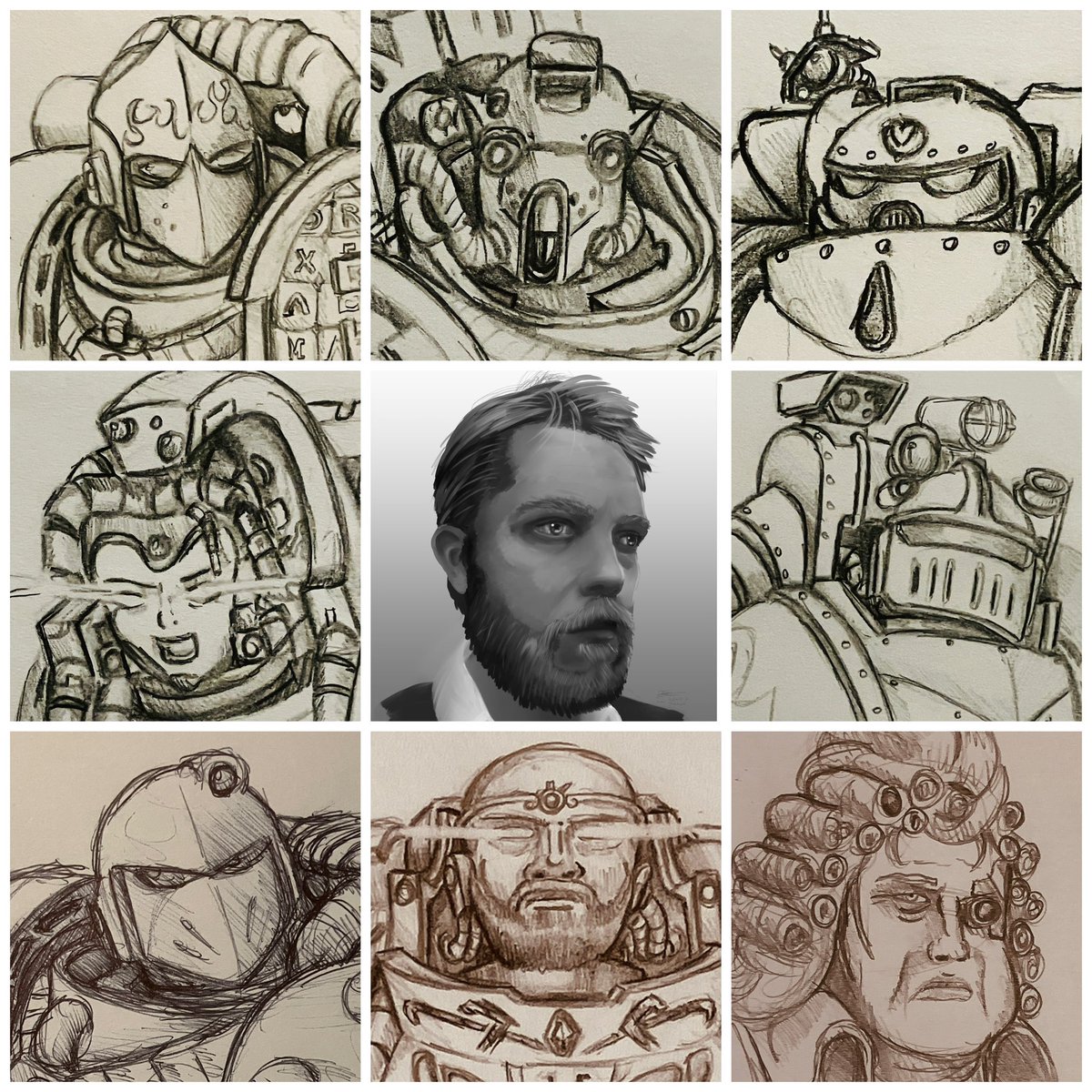 _Deus_Phoenix_'s tweet photo. Well here is my End of the year Art v artist post 2025.
Not much coloured works (as these were private commissions!) but done lots and lots Graphite and charcoal illustrations this year.

#artvsartist #spacemarines40k #spacemarine #artvsartist2025 #artvsartist2025❤️ https://t.co/VgwO8dOD6Y