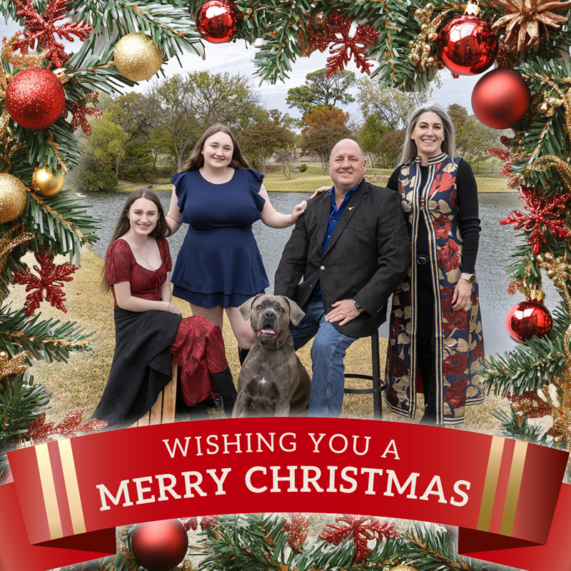 Merry Christmas from our family to yours! We hope your home is filled with joy and your holiday season with peace and gratitude.