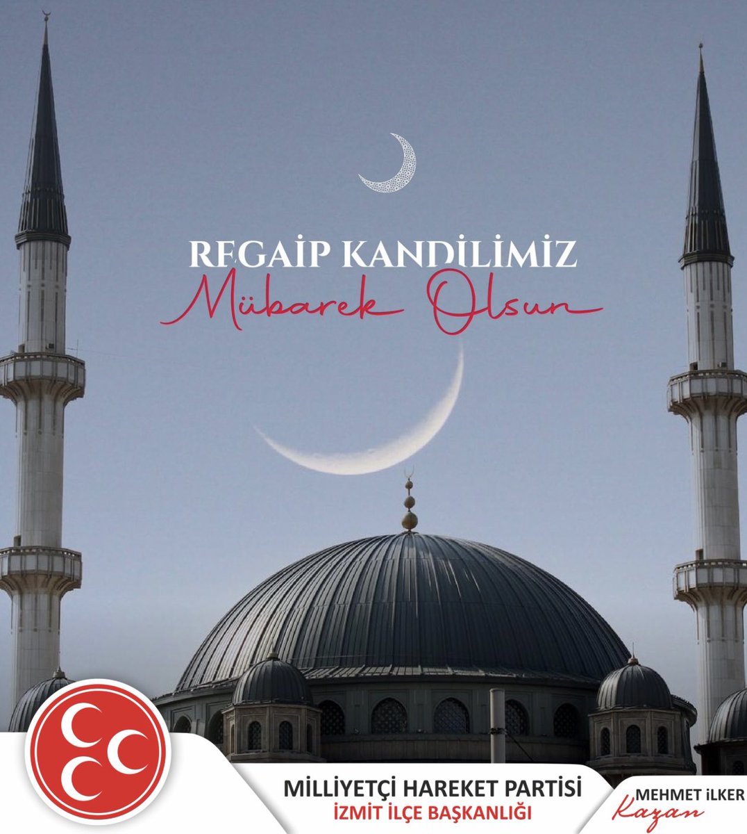“Üç ayların başlangıcı olan Regaip Kandili’nin; milletimize, İslam âlemine ve tüm insanlığa hayırlar getirmesini dilerim. Regaip Kandiliniz mübarek olsun.”

MHP İzmit İlçe Başkanı
@mehmetilkerkazan

#MHP #İzmit #Kocaeli #Cumhurİttifakı #BirlikBeraberlik #İlkerKazan