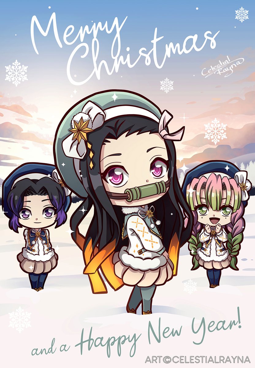 Merry Christmas 2025

I wish you all #MerryChristmas!

This year, it's a #DemonSlayer artwork with Nezuko, Shinobu and Mitsuri as chibis!

#CelestialRaynaArt