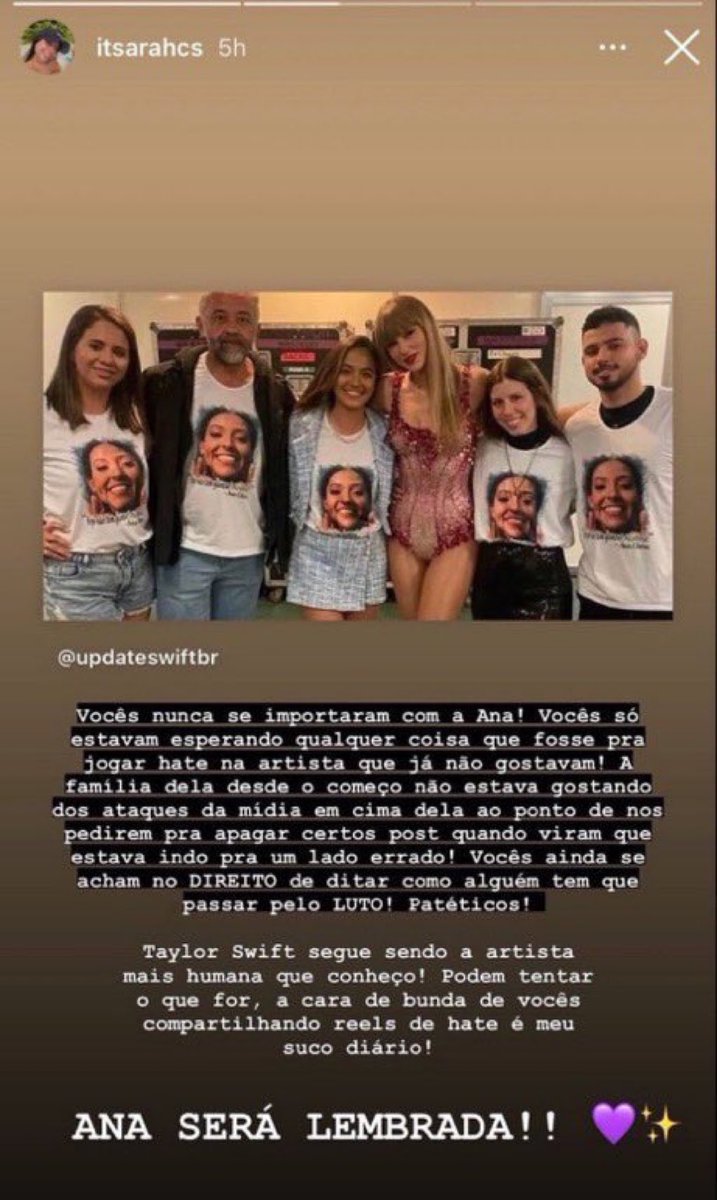 midrains's tweet image. se a família da ana não sente ódio da taylor não é o falso moralismo de vcs que vai reescrever a história