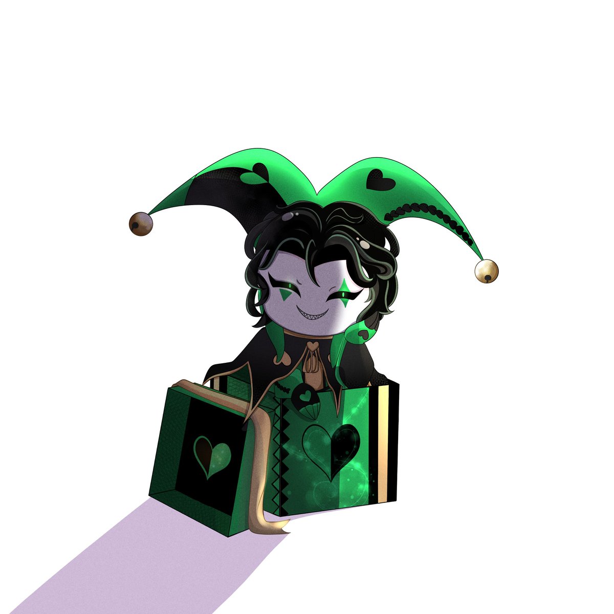 A gift box? Another green clown pops up! Congratulations to
