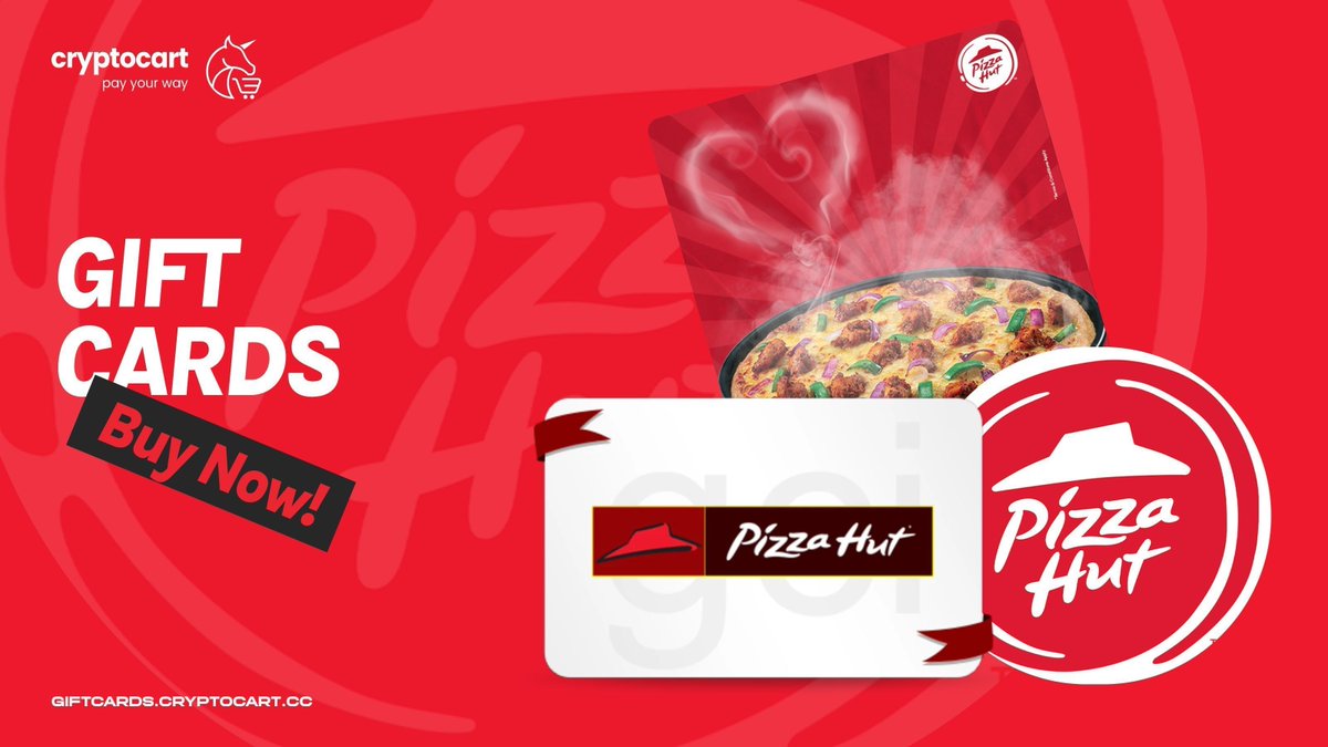 CryptoCartCC's tweet photo. π₯ Grab a slice of savings! Buy @PizzaHut gift cards with CryptoCart, pay in crypto, and enjoy great discounts!
π https://t.co/ROTBsdgqTb
#CryptoCart #PizzaHut #CCV2 #PayWithCrypto https://t.co/ywpCuprdbO