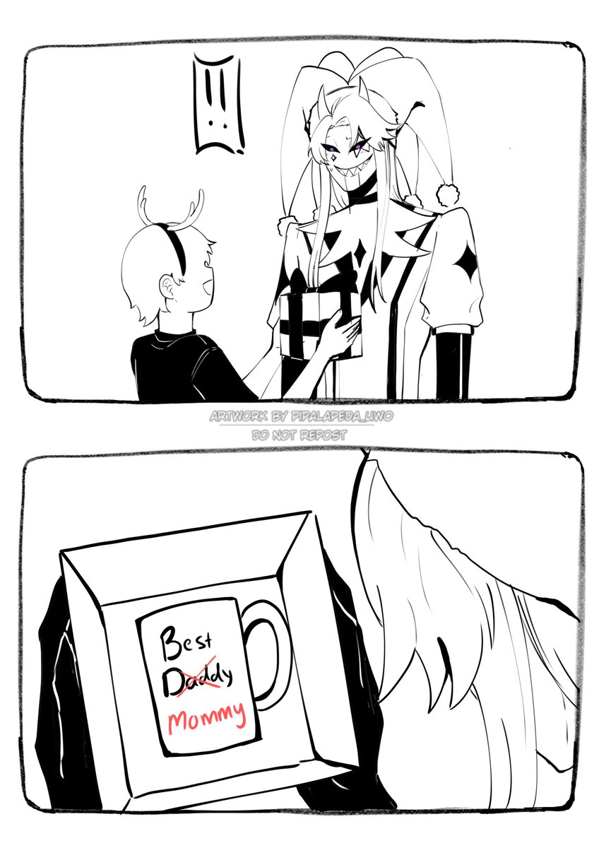 pipalapeda_UwO's tweet image. I've been feeling sick these past few days, but i didn't want to miss christmas. So here's a silly little comic. Merry christmas everyone ⛄️🎄

 #thefreakcircus  #thefreakcircusjester #tfcjester