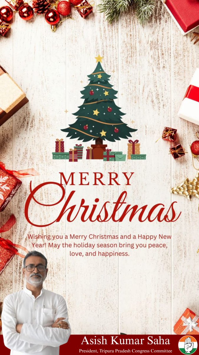 🎄 Merry Christmas! 🎄

On this joyous occasion of Christmas, I extend my warmest greetings to all our brothers and sisters. 

<a href="/kharge/">Mallikarjun Kharge</a> <a href="/RahulGandhi/">Rahul Gandhi</a> <a href="/kcvenugopalmp/">K C Venugopal</a> <a href="/priyankagandhi/">Priyanka Gandhi Vadra</a> <a href="/saptagiriulaka/">Saptagiri Ulaka</a> <a href="/christilak/">Christopher Tilak</a> <a href="/girishgoaINC/">Girish Chodankar</a> <a href="/szarita/">Szarita Laitphlang,ज़रिता लैतफलांग</a>