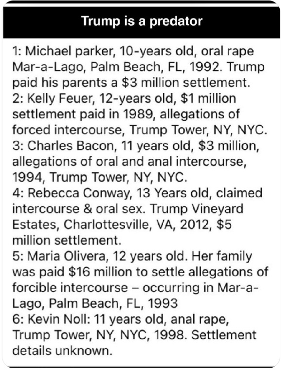 Donald tRump is a Pedophile &amp; Child Rapist!
Donald tRump is a Pedophile &amp; Child Rapist!
Donald tRump is a Pedophile &amp; Child Rapist!
Donald tRump is a Pedophile &amp; Child Rapist!
Donald tRump is a Pedophile &amp; Child Rapist!
Donald tRump is a Pedophile &amp; Child Rapist!
Spread the news!