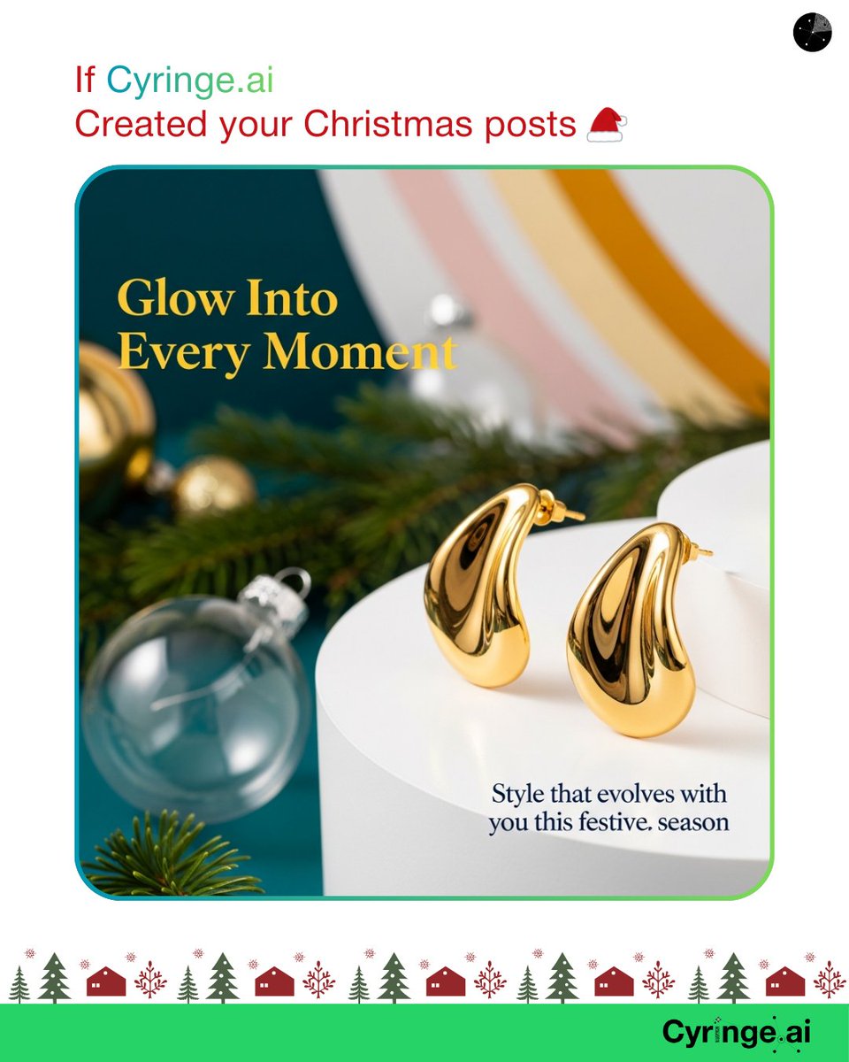 CyringeAI's tweet photo. Festive elegance deserves premium presentation.
Create high-impact jewellery visuals in minutes — powered by https://t.co/tLUSLUlbku ✨

#JewelleryMarketing #LuxuryBranding #FestiveStyle #PremiumContent #ProductAesthetics #HolidayLuxury #VisualMerchandising #AIBranding https://t.co/n9iPtRDXVr