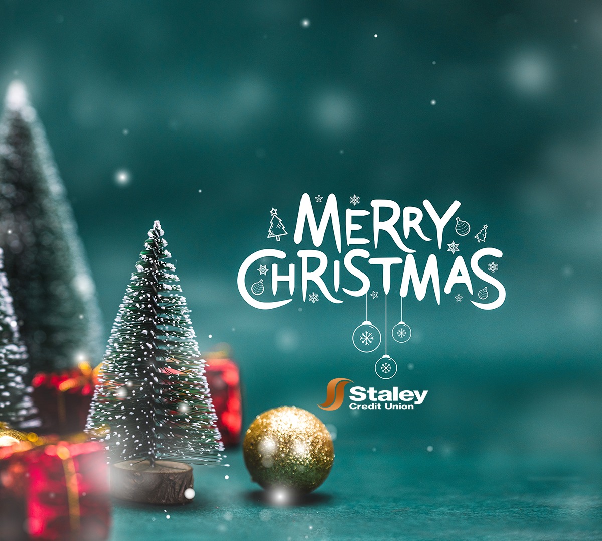 Merry Christmas from all of us at Staley Credit Union! We wish you joy and peace this holiday season. 🎄
