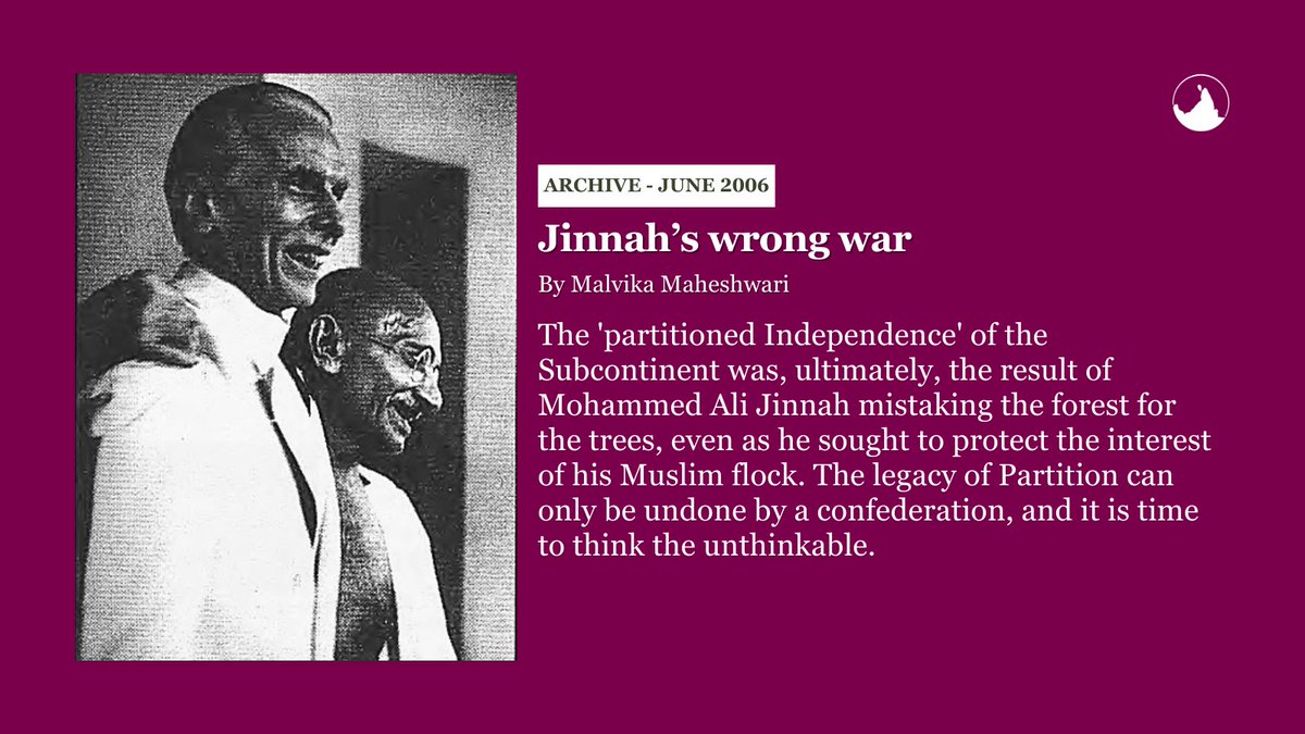 HimalSouthasian's tweet image. (1/2) Revisiting Jinnah through the archives.
A selection of Himal articles that reflect on his political thought, legacy, and the many ways he has been interpreted over time.
#SouthasianHistory #Archives #PoliticalHistory #HimalReads