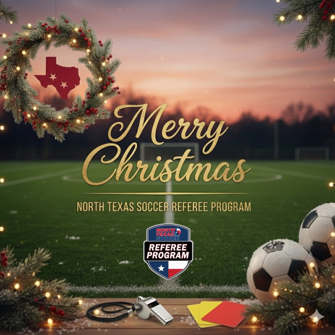 NTXRefProgram's tweet image. The NTX Referee Program wishes a very Merry Christmas to all! 🎄🎁