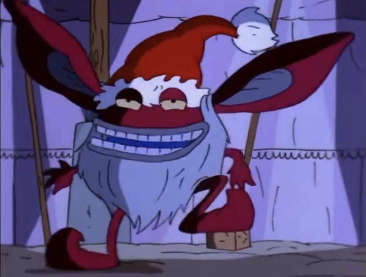 dailyickis's tweet image. today's ickis is: santa!! he's come to deliver you many good tidings this morning! merry christmas everyone ❤️💚