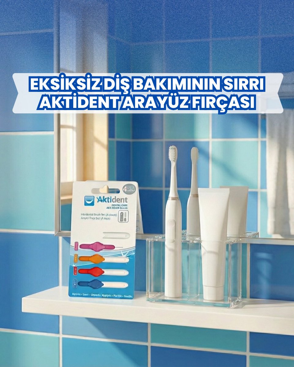 Diş fırçalamak tek başına yeterli değil; diş aralarında biriken plak ve kalıntılar zamanla ciddi ağız problemlerine yol açabilir.

🦷 Aktident Arayüz Fırçaları, ulaşılması zor bölgelerde etkili temizlik sağlar.

Her gün, eksiksiz bir bakım için diş aralarınızı ihmal etmeyin.