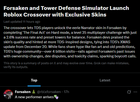 "TDS' first ever community collab be like:"
#TowerDefenseSimulator #TDS #Roblox #Forsaken #RobloxForsaken