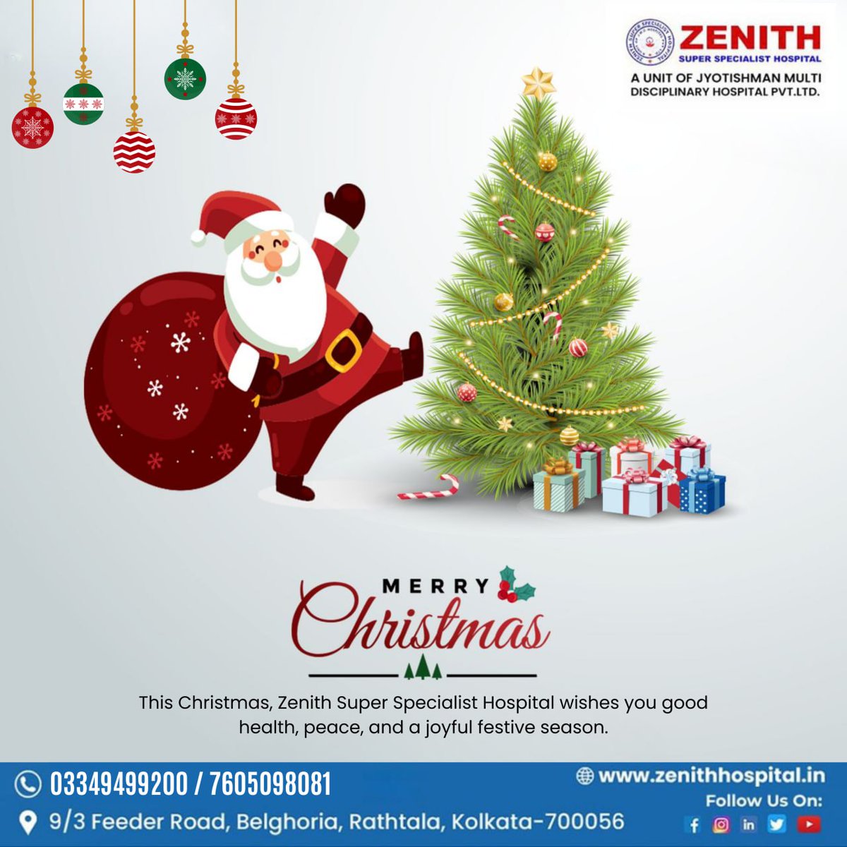 ZenithHospitals's tweet photo. Merry Christmas from Zenith Hospital. 🎄
Wishing you good health, peace, and happiness this festive season. ❤️🏥

#MerryChristmas #ZenithHospital https://t.co/FOR1KVrlN4