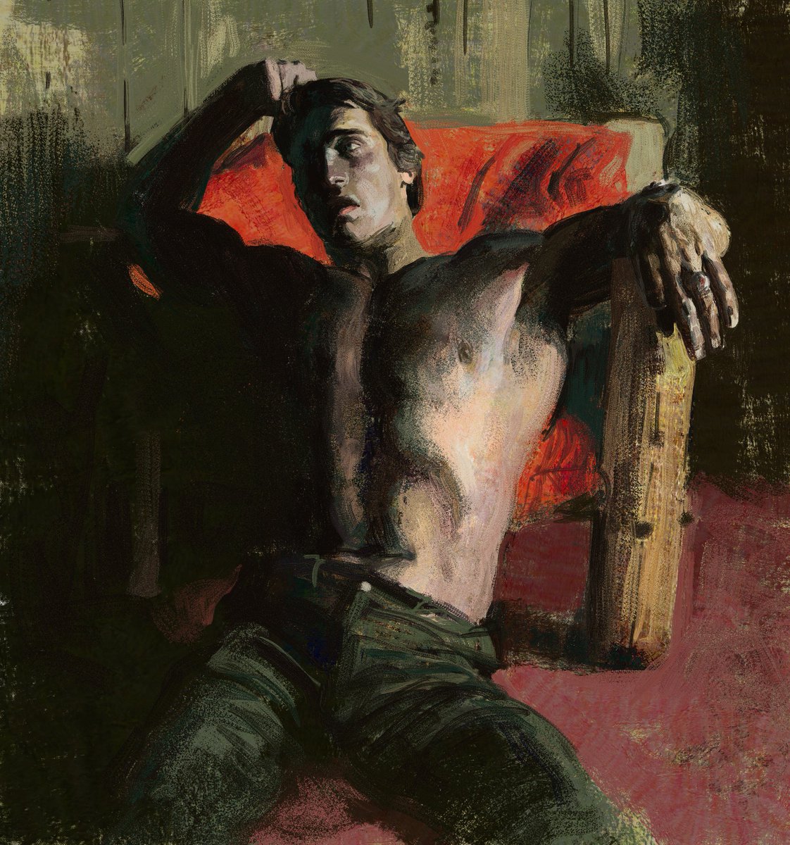 goldeldarka's tweet image. resting from pumping iron i guess

study