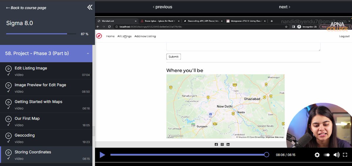 dibyendu2005's tweet photo. Day 107 — Maps finally alive 🗺️🔥

Learned today:
📍 Geocoding
🗺️ Built my first map on the website
📌 Stored coordinates from location
Location → coordinates → map… feels magical 😎
#100DaysOfCode #WebDev #MERN #BuildInPublic https://t.co/sENl0ckGhN