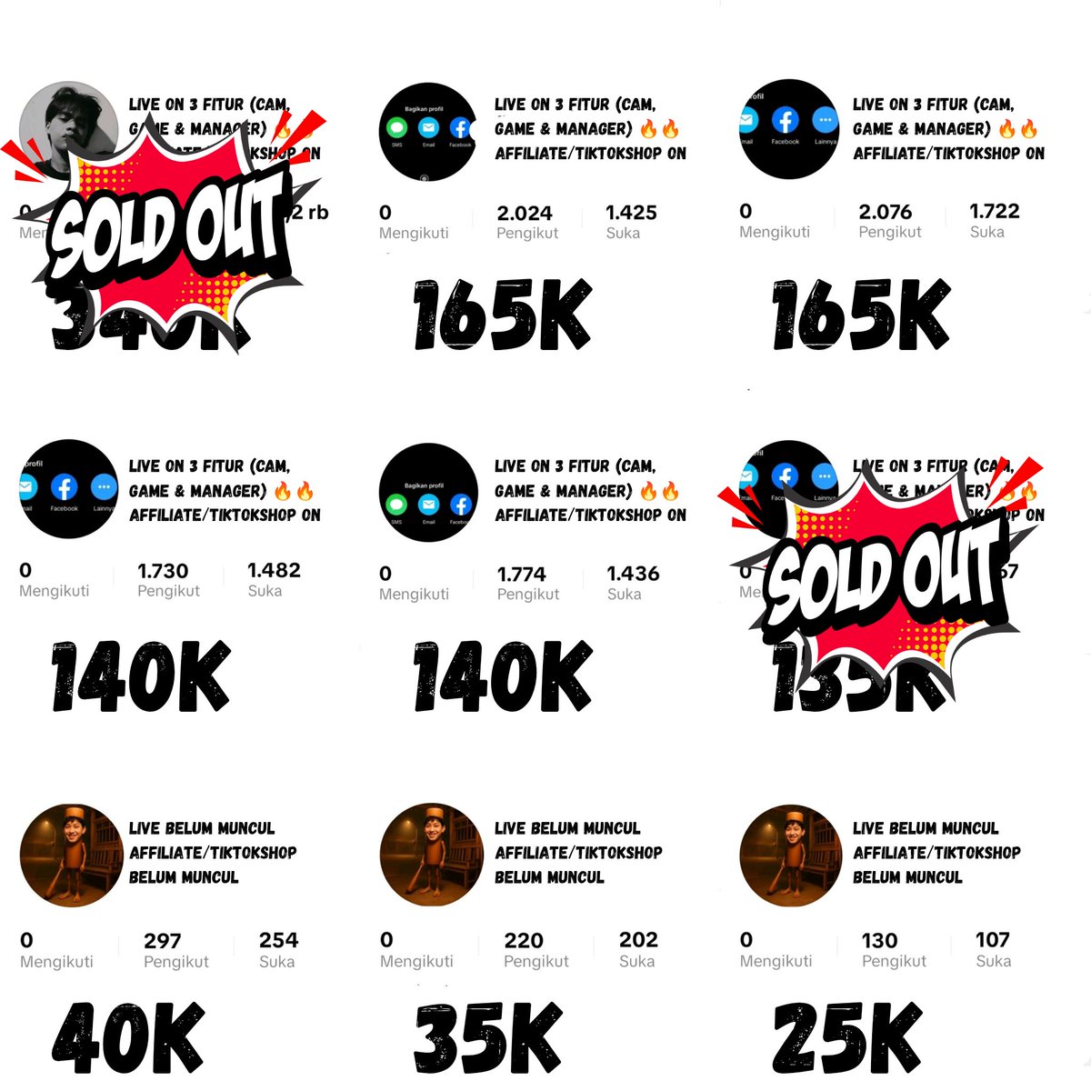 ghani • jual akun TikTok Murah | MT AFTER DM📌 tweet media