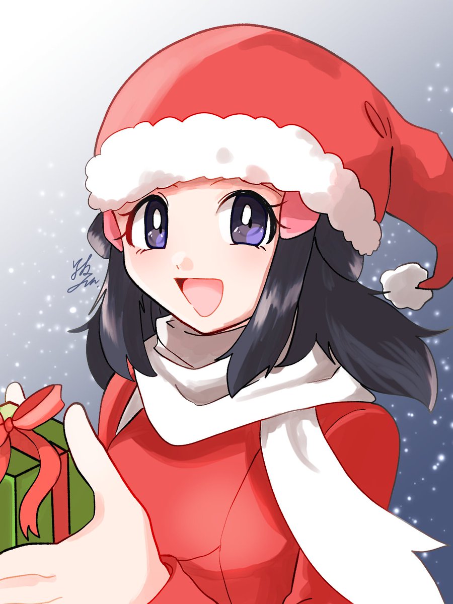 ヒカリ(ポケモントレーナー) 「プラチナヒカリはかなりサンタだなあ、という落書き ヒカリ/ポケモン Dawn/P」|高梨ジュンのイラスト