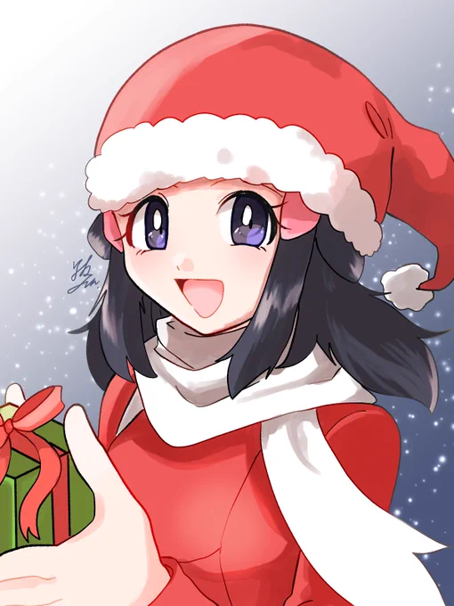 プラチナヒカリはかなりサンタだなあ、という落書き ヒカリ/ポケモン Dawn/Pokémon
