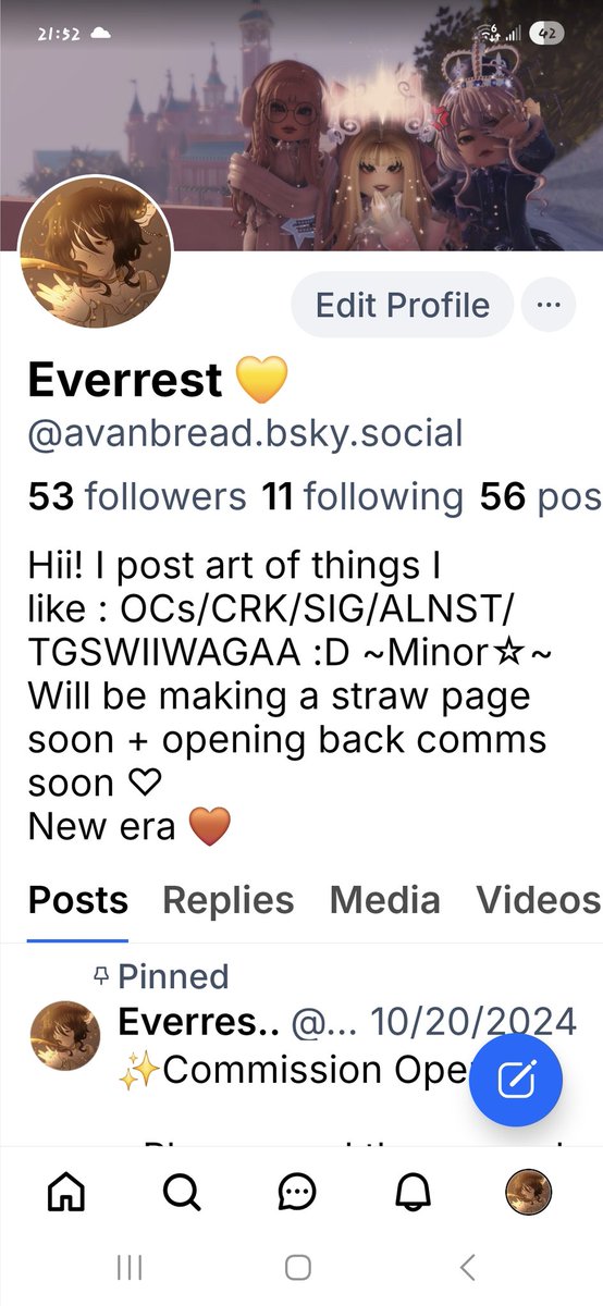 Everrestartz's tweet image. Ive been on 🦋 for a while soooo feel free to follow me
#artmoots