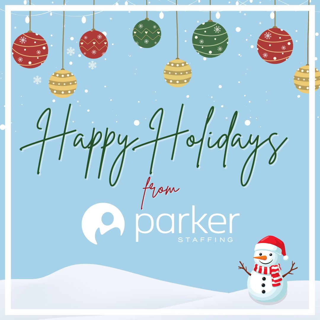 Happy Holidays from Parker Staffing! Thank you for being part of our community this year— we’re grateful for our incredible clients, associates, and team who made this year so meaningful. Wishing you a season full of cheer, connection, and a bright start to the new year! 
✨🎁❄️