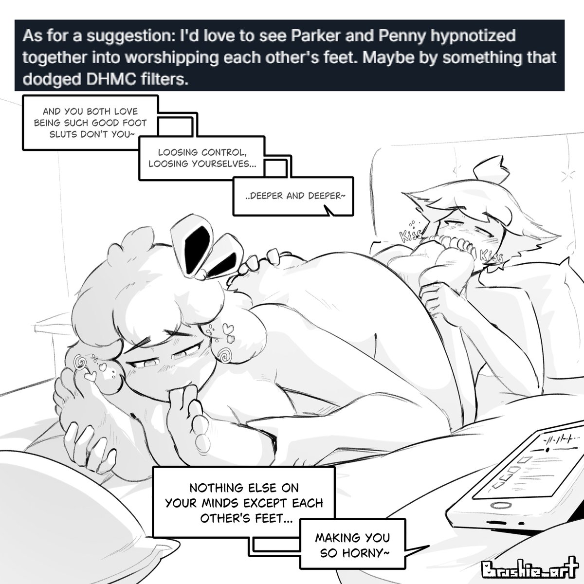 Not something that slipped DHMC filters, actually a couple-focused foot worship file! 

Cuz just because Penny hasn't figured out the whole hypnotizing-her-boyfriend-thing, doesn't mean there aren't other ways for these two to enjoy some hypnotic fun!