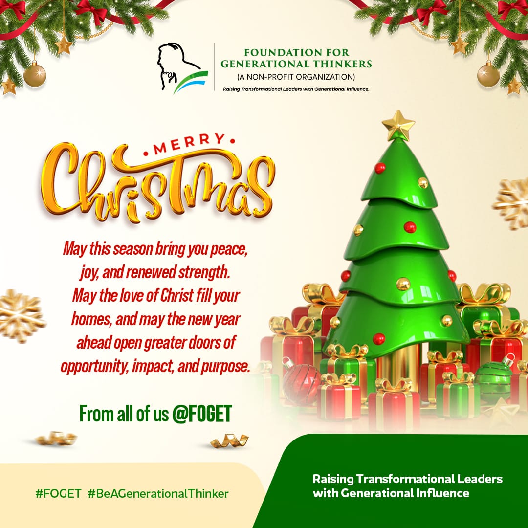 Fogetgh's tweet photo. Merry Christmas from FOGET! π
May this season bring you peace, joy, and renewed strength. May the love of Christ fill your home, and may the coming year open greater doors of opportunity, impact, and purpose.
From all of us at FOGET π
#FOGET
#MerryChristmas https://t.co/ego4irRsBr
