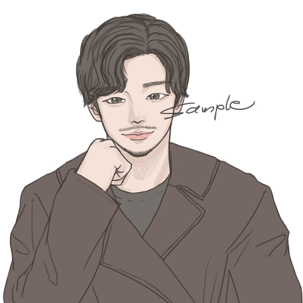 イケメンすぎ似顔絵 こちらはメンズイラストのご依頼ラフ 今回は似顔絵です👨🏽 #似顔絵