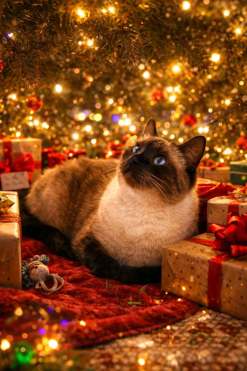 FelizNavidad2025 a todos (hilo de imágenes navideñas con gatos) 🎄🎅🐱🐾, image size:800x1200