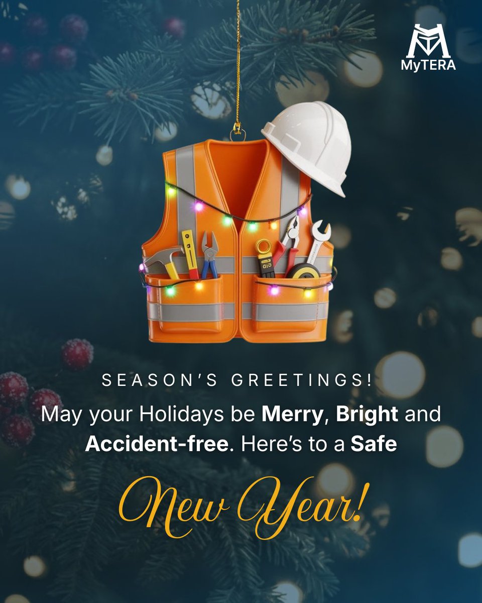 MyTERA365's tweet photo. Season’s Greetings from MyTERA ✨🎄

As the year comes to a close, we’re reminded that the most important gift is everyone returning home safe.

This festive season, may your days be merry and accident-free, and may the New Year bring safer workplaces, &amp; smarter risk management. https://t.co/EMNt7xMJ7S