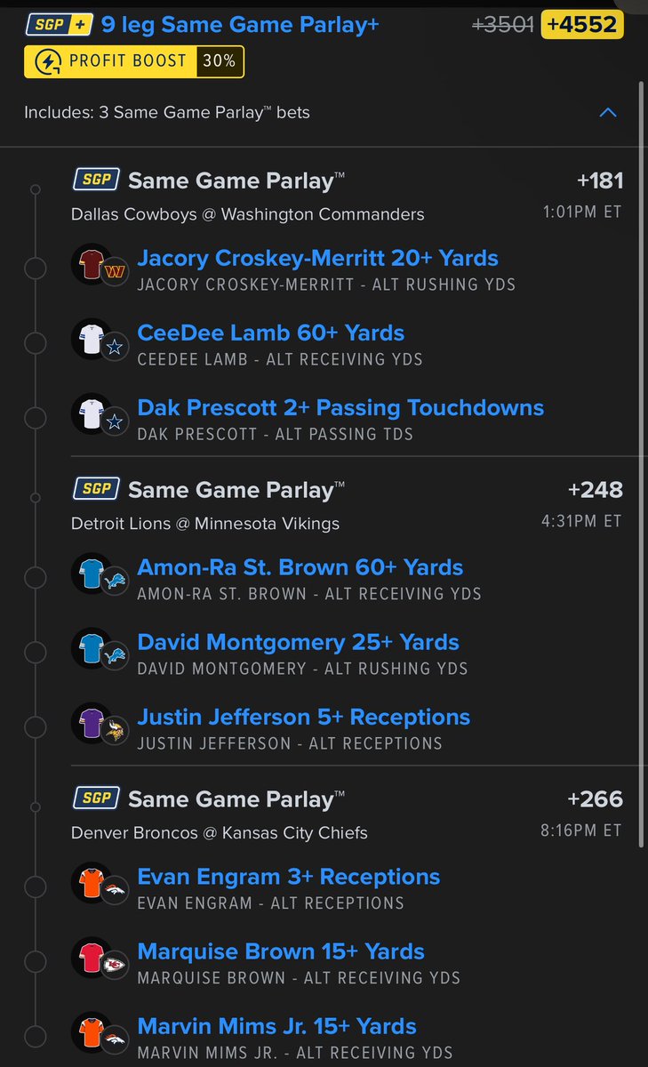 MaestroHR's tweet image. NFL Christmas SGP’s🎅 🍀🤞